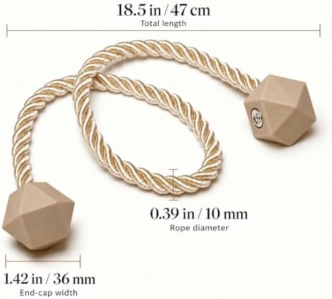 NazTur Magnetic Curtain Tiebacks, Curtain Ties, No-Drill Holdbacks (4 Pack)