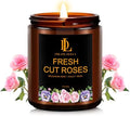 Fresh Cut Roses Candles, Fresh Cut Roses Scented Candle, Mother's Day Candle Gifts for Women, Soy Candles for Home Scented, 7oz 50 Hours Burn, Home Décor