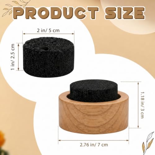 Chunful 4 Pcs Lava Rock Passive Diffuser for Essential Oils, Walnut Wood