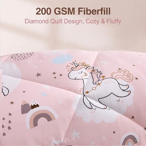 JSD Pink Unicorn Kids Comforter Set Full Size