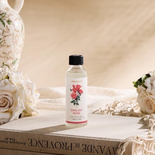 Airkeep Reed Diffuser Oil Refill/English Rose/3.38oz（100ml/1 Pack/Scented Oil Refill for Reed Diffuser Home Fragrance for Bedroom, Bathroom Office Home Decor