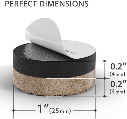X-Protector Felt Furniture Sliders for Hardwood Floors - 24 PCS 1”