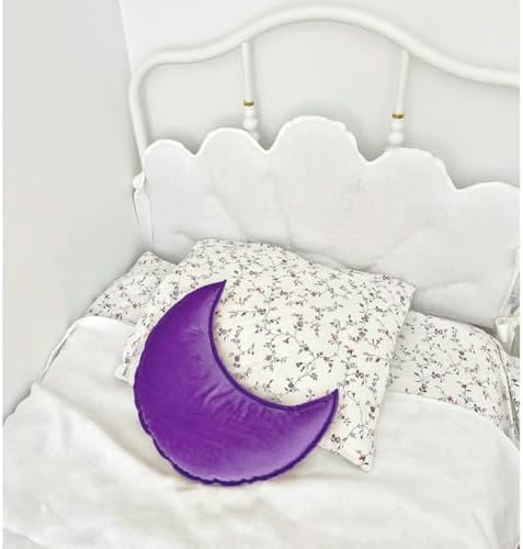 Moon Shaped Throw Pillow Star Couch Cushion Decorative Pillows Fluffy Velvet Stars Home Decor Plush for Bedroom (Moon, Purple)
