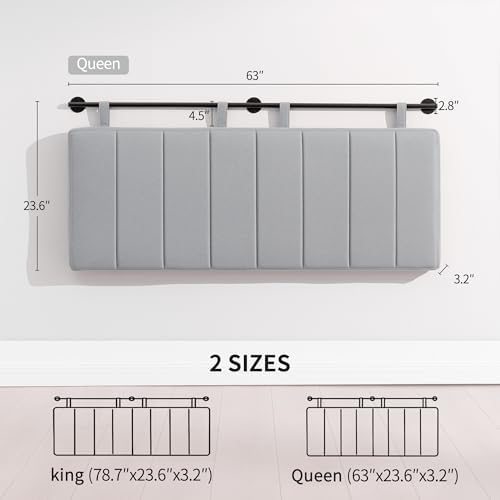 UEV Queen Headboard Only, Wall Mounted Hanging Upholstered Bed Head Board