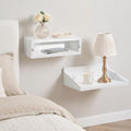 SUMGAR Floating Nightstand Set of 2 White Bedside Table for Small Spaces