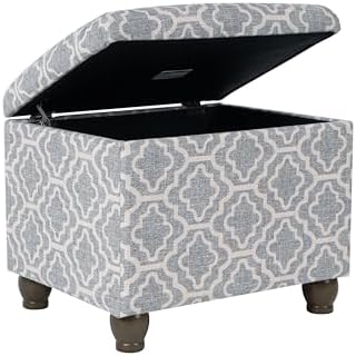 Spatial Order 22" Medium Rectangular Storage Ottoman - Gray Geometric