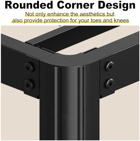 9 Inch King Bed Frame with Rounded Corner Legs Heavy Duty Metal
