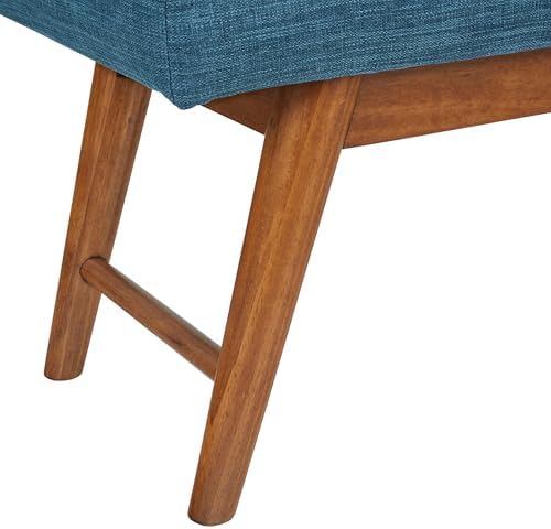 Amazon Basics Modern Haraden Upholstered Button-Tufted Bench, Blue, 16 x 44 x 17 in
