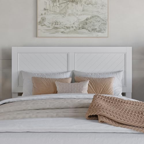 AFI, Canyon Queen Solid Wood Rustic Farmhouse Headboard, White