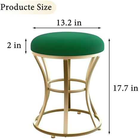 Vanity Chair, Small Velvet Vanity Stool & Ottoman Bench for Bathroom, Dorm