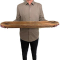 Wooden Dough Bowl Decor, Vintage Wooden Bowl Hand Carved Home Decor for Dining Table Center, Living Room, Kitchen Decor. (30inch brown)