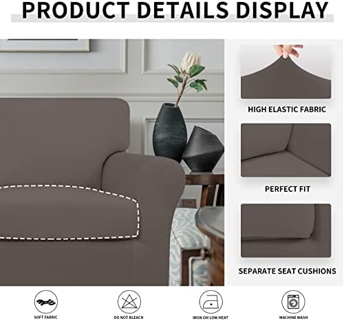 Easy-Going 2 Pieces Stretch Sofa Slipcover for Armchair Washable
