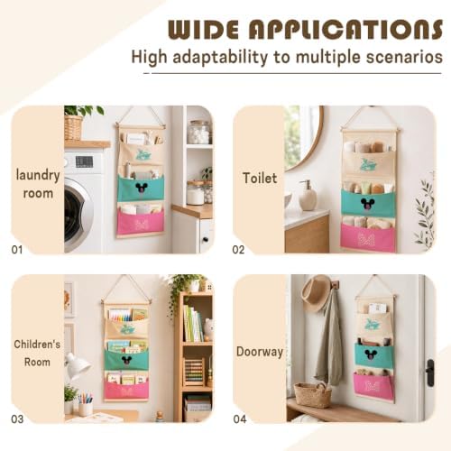 Cute Nautical 3-Pocket Hanging Wall Organizer, Useful Wall Pocket Storage
