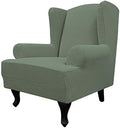 Easy-Going Stretch Large Wingback Chair Sofa Slipcover Greyish Green