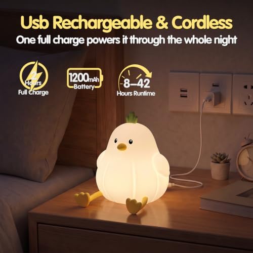 Bird Silicone Night Light for Kids, Cute Squishy LED Lamp Gift