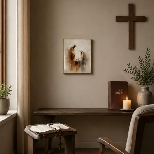 LJTYTHJA Christian Wall Art, Jesus Holy Family Nativity Scene 8x10 Inch