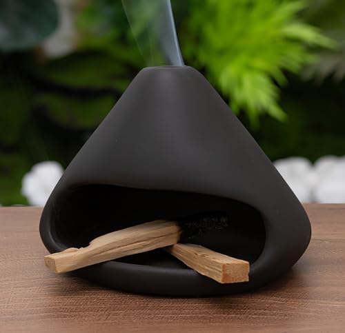 MOUGIGI Zongzi Shaped Clay Smudge Bowl,Palo Santo&Sage Cone Incense Burner