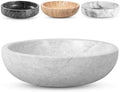 FNTSTICGOODS Travertine Decorative Bowl - 7.8” Diameter & 2” Height - Key Bowl for Entryway Table - Organic Modern Centerpiece - White/Gray