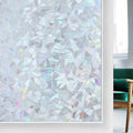 rabbitgoo Rainbow Window Privacy Film, Static Cling, Silver, 35.4" x 118.1"
