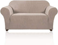 PrinceDeco Stretch Loveseat Sofa Cover Slipcover Couch Cover for 2 Cushion Sofa Washable Sofa Cover for Pets Friendly Furniture Protector Covers with Non Slip Bottom(Loveseat, Sand)