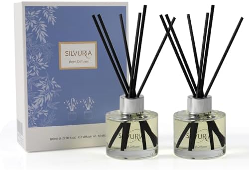 Reed Diffuser Set,Lavender Eucalyptus Scented,3.38 fl.oz(100ml x2)