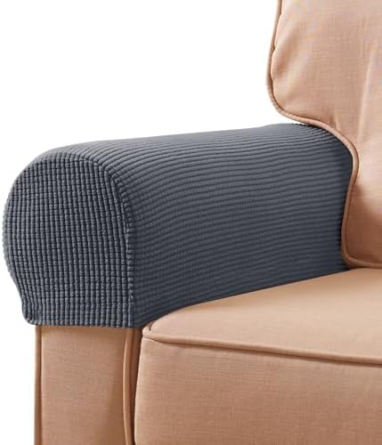 SUBRTEX Stretch Couch Arm Covers Set of 2, Non-Slip Sofa Armrest Slipcovers