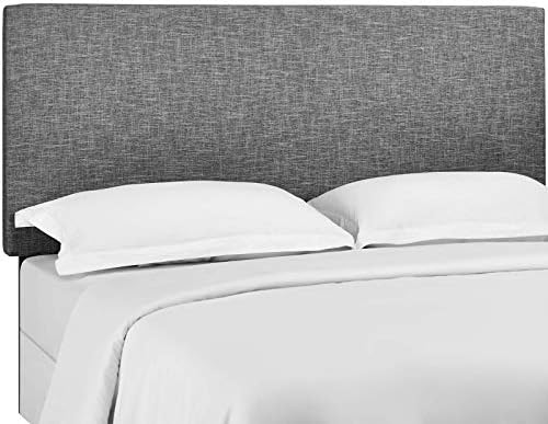 Modway Taylor Full/Queen Upholstered Linen Fabric Headboard, Light Gray