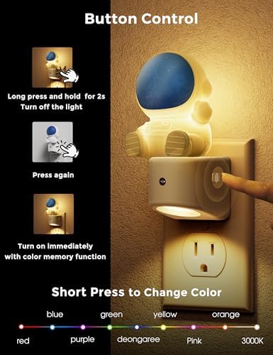 L LOHAS LED Night Light for Kids, 3D Space Night Light Plug in