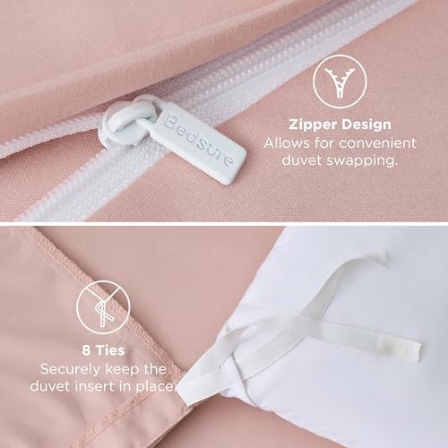 Bedsure Duvet Cover King Size, 1Pc Soft Double Brushed Bedding, Blush Pink