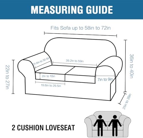 H.VERSAILTEX Real Velvet Plush 3 Piece Stretch Sofa Covers Couch Covers for 2 Cushion Couch Loveseat Covers Width Up to 72 Inch Thick Stay in Place (Medium Sofa, Caramel Cafe)
