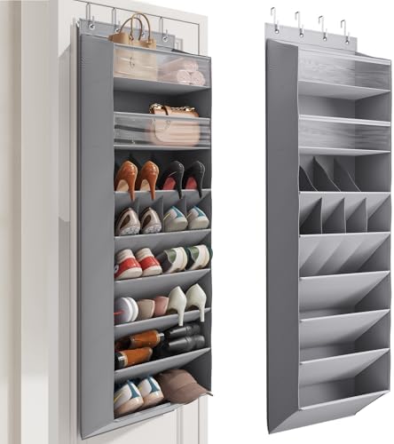 Mefirt XL Clear Over the Door Shoe Organizer for Closet Fit 25 Pairs