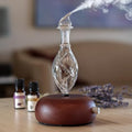 ArOmis Premium Glass Essential Oils Nebulizer - Waterless Diffuser for Aromatherapy - Handmade Oil Diffuser, Wooden Base, No Plastic, No Heat, No Battery, No LEDs - Orbis Nox Vitis