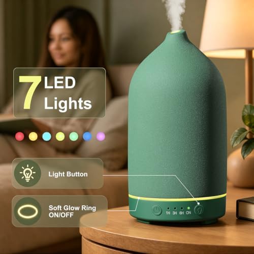 Gooamp 200ML Ceramic Essential Oil Diffuser for Home, Stone Diffuser