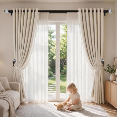 USFOOK Black Curtain Holdbacks, Decorative Drapery Tiebacks, 2 Pack/1 Pair