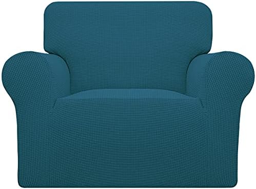 Easy-Going Stretch Chair Slipcover with Arm Washable Peacock Blue