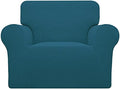 Easy-Going Stretch Chair Slipcover with Arm Washable Peacock Blue