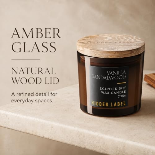 Hidden Label Vanilla Sandalwood Soy Candle, 8.3 oz 2-Wick