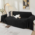 MEETSKY Couch Covers for 3 Cushion Couch Sofa Washable Cat Scratch Proof Sectional Couch Covers L Shape Sofa Cover Slipcovers Couch Furniture Protector for Pets Dogs Kids, 91" x 118", Black