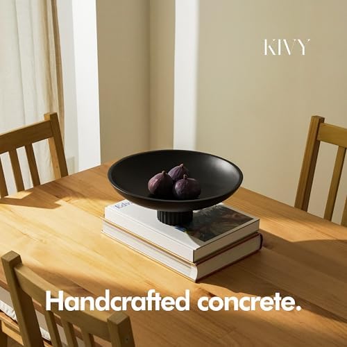 KIVY Concrete Fruit Bowl for Kitchen Counter - Large Decorative Bowl