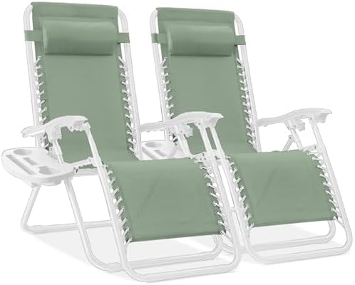 Best Choice Products Zero Gravity Chair Recliner, Sage Green/White