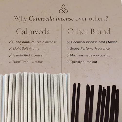 CALMVEDA White Copal Incense Sticks - 24 Pack, Natural Resin, Charcoal Free