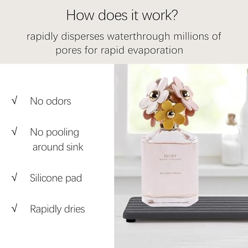 NiuYichee 2 PCS Water Absorbent diatomite Coasters, 10.2" x 4" Water Absorbing Stone Tray for Sink, Stone Drying mat for Kitchen Counter, Stone soap Tray Used for Hand Soaps & toiletries & Plants