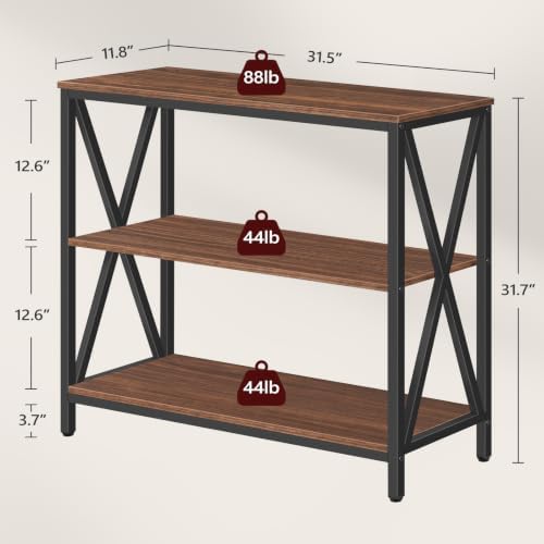 MAHANCRIS 31.5" Sofa Table, Industrial Console Table, 3-Tier Entryway Table