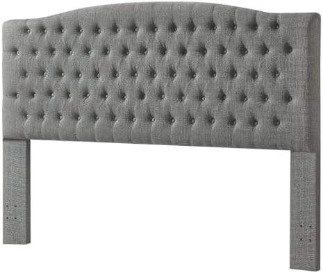 24KF Upholstered Tufted Button Linen King Headboard,Comfortable Fashional California King Headboard,Granite