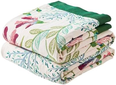 XIBLC Boho Throw Blanket for Bed, 100% Cotton Soft Rustic Quilt Fall Blanket, 80" 90" Floral Printed Farmhouse Decor Bed Blankets, All Season Rustic Reversible Bohemian Throw Quilt