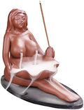 Sexy Lady Backflow Incense Burner Ceramic Incense Holder Smoke Cone Sticks Burner Ideal for Yoga Room Home Decoration Handicraft Gift
