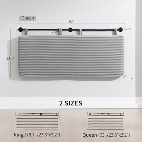 UEV Queen Headboard Only, Wall Mounted Hanging Upholstered Bed Head Board