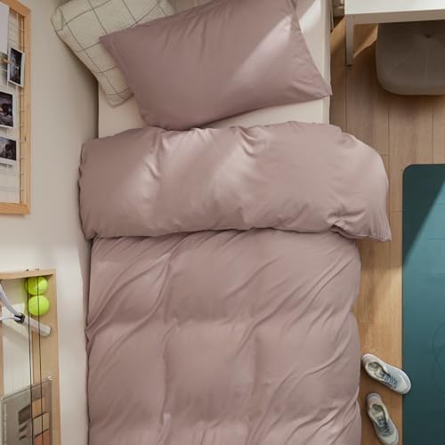 Bedsure Twin/Twin XL Duvet Cover, Double Brushed Bedding Set, Dusty Rose