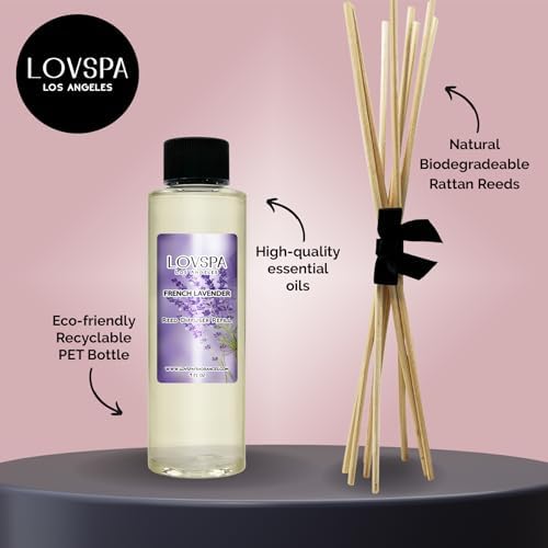 French Lavender Diffuser Oil - Luxury Essential Oils for Diffuser Refill & Air Freshener Room Spray - Long-Lasting & Natural Home Fragrance, Scented Oil for Diffusers, USA Made, 4oz