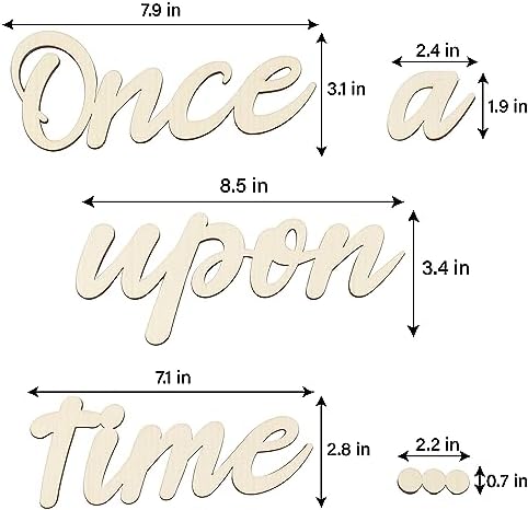 Wood Once Upon a Time Sign, Nursery Wall Decor for Kids Reading Nook Decor